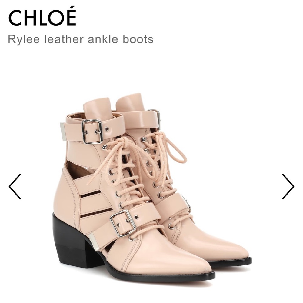 Chloe Rylee pink leather ankle boots